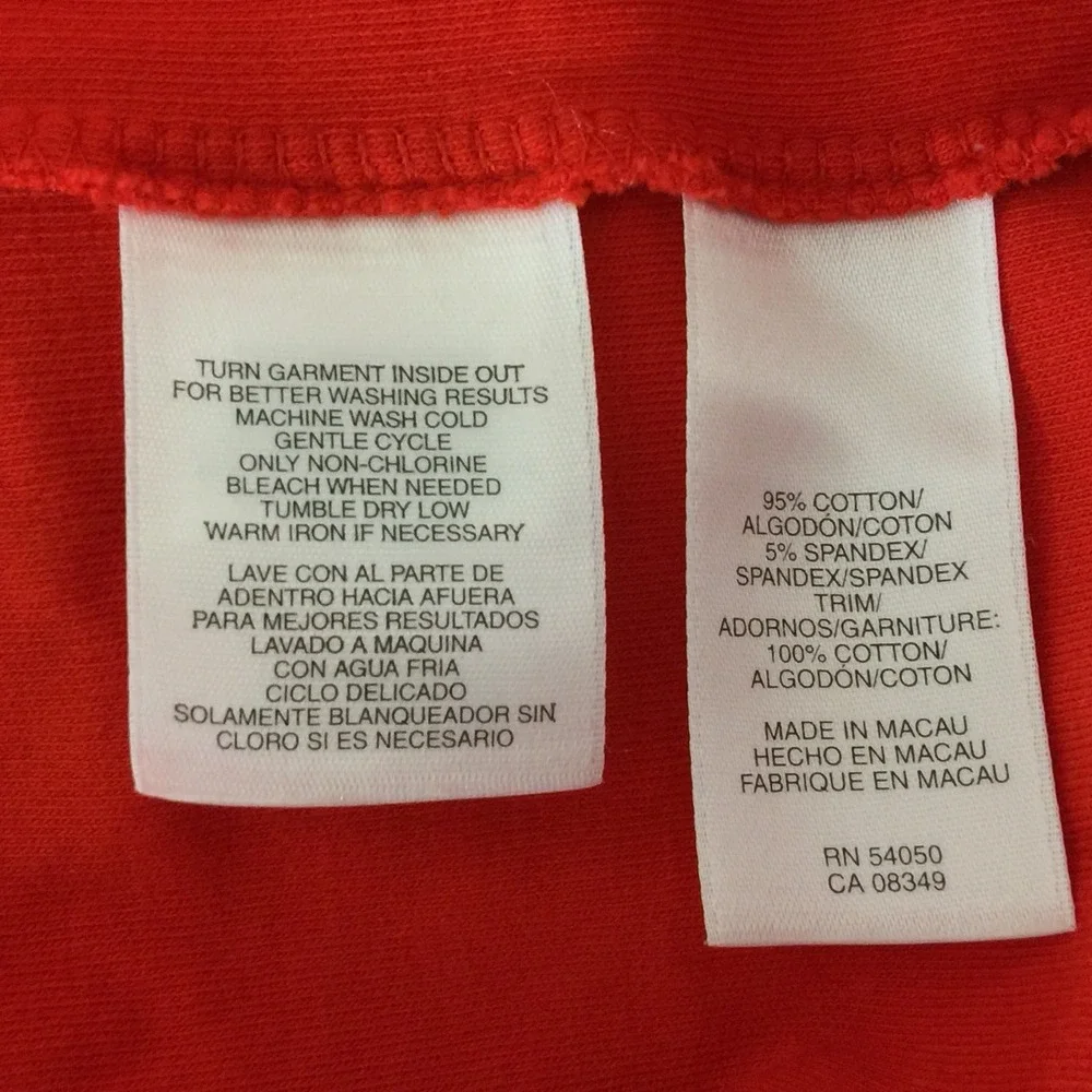 Jones NY‎ Jacket XL Red Orange White Drawstring Collar Gold Buckle Nautical